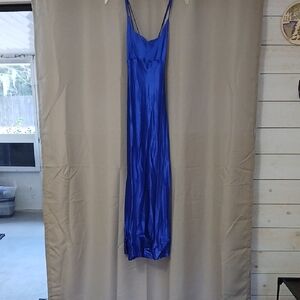 Vintage 1979 Zum Zum by Niki Livas Royal Blue Satin Chemise